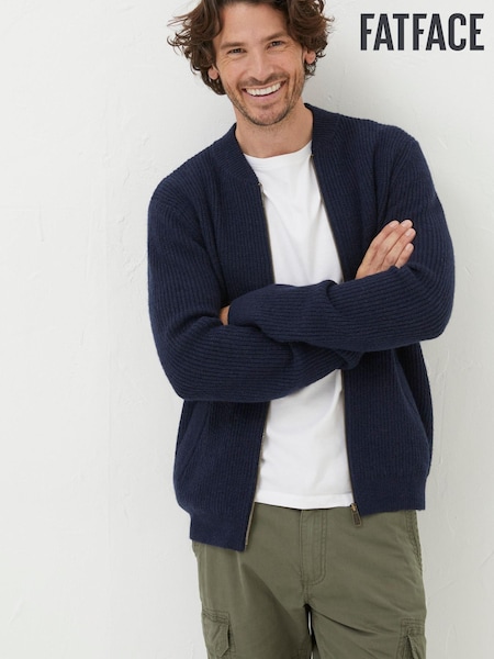 FatFace Blue Brighton Knitted Bomber Cardigan (376079) | €41.50