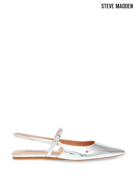Steve Madden Silver Krysten Pointed Slingback Shoes (376206) | 501 LEI