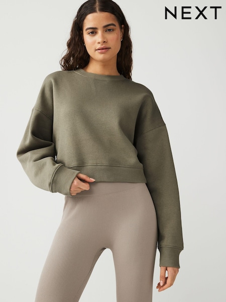 Khaki Green Shorter Length Heavyweight Brushed Sweatshirt (376295) | €6