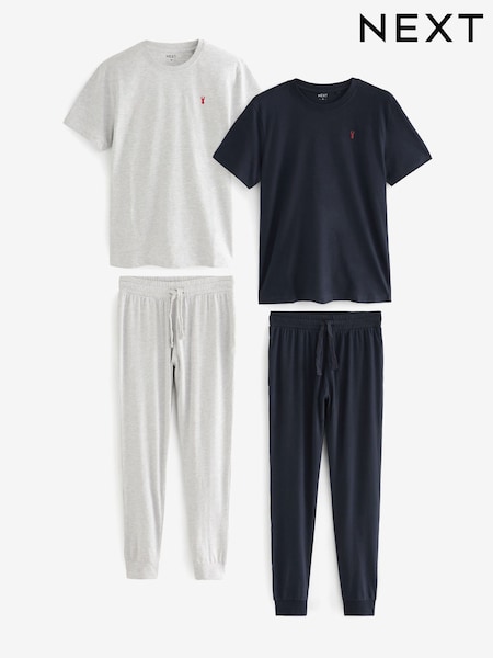 Blue/Grey Cuffed Cuffed Pyjamas 2 Pack (376299) | €25 - €28