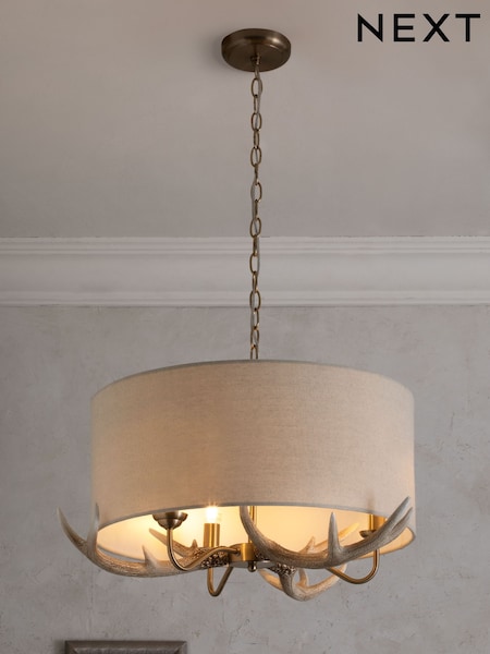 Natural Antler 3 Light Pendant Chandelier Light (376362) | €225