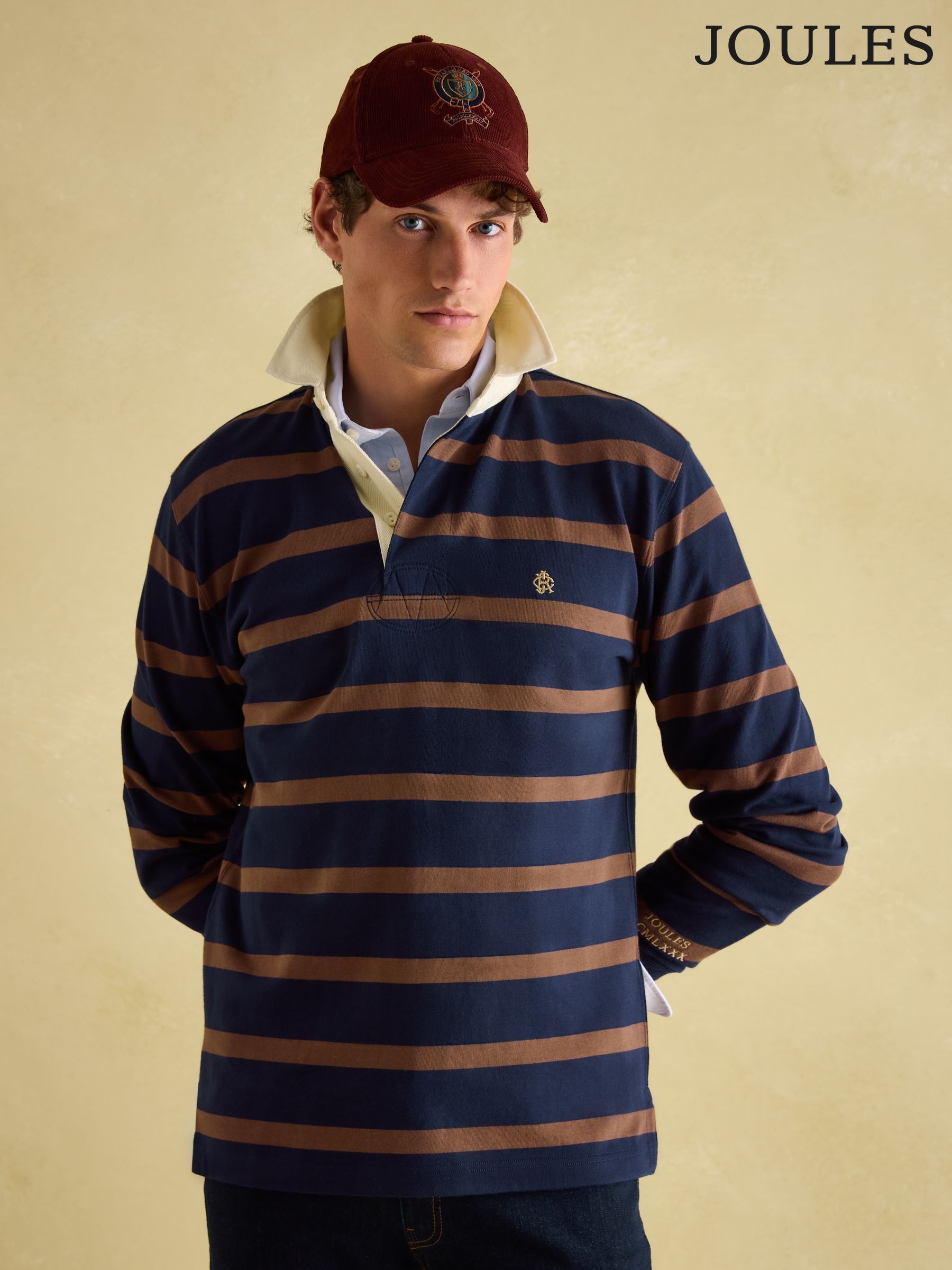 Striped long sleeve rugby shirt outlet