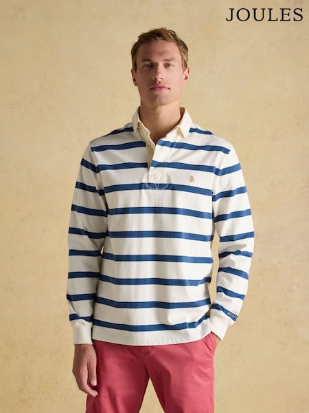 Joules Rugby Club Cream & Blue Shirt (376556) | AED344