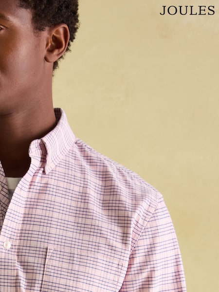 Joules Oxford Pink & Blue Long Sleeve Classic Fit Shirt (376629) | R$ 490