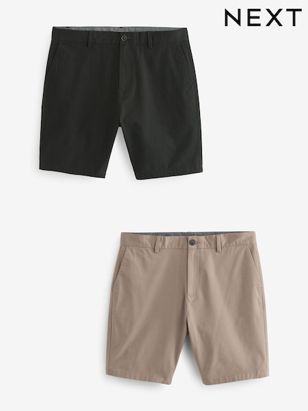 Black/Tan Stretch Chinos Shorts 2 Pack (377026) | €8