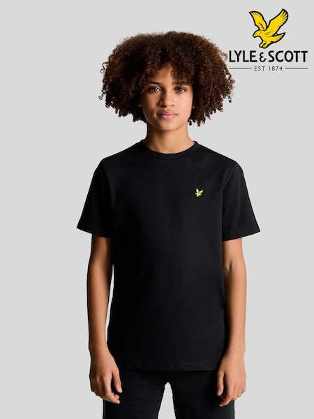 שחור - Lyle & Scott Boys Essentials 100% Cotton Crew Neck T-shirt (377415) | ‏91‏₪ - ‏111‏ ₪
