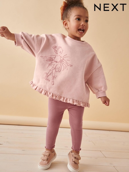 Pink Fairy Frill Hem Sweater & Leggings Set (3mths-7yrs) (377655) | CA$42 - CA$53