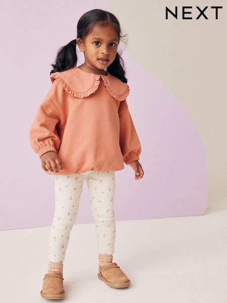 بني مائل للأحمر - 100% Cotton Collar Top And Legging Set (3mths-7yrs) (377780) | ‏53 د.إ.‏ - ‏ 67‏ د.إ.