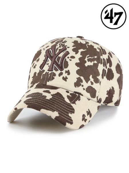Natural - Regular 47 Brand Cow Print New York Yankees Bessie Clean Up Hat