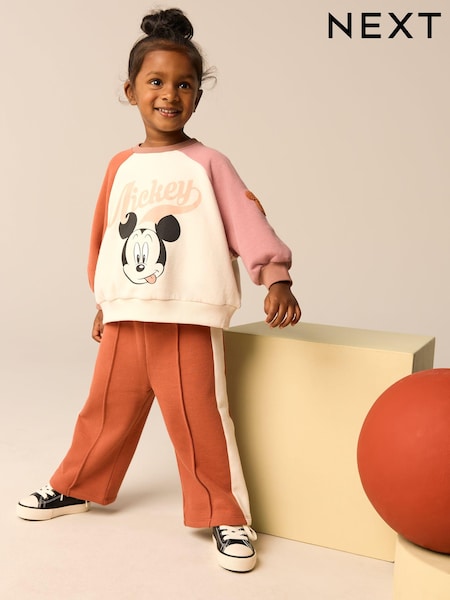 Pink/Cream Mickey Mouse Sweatshirt and Wide Leg Joggers Set (3mths-7yrs) (378296) | €22 - €26