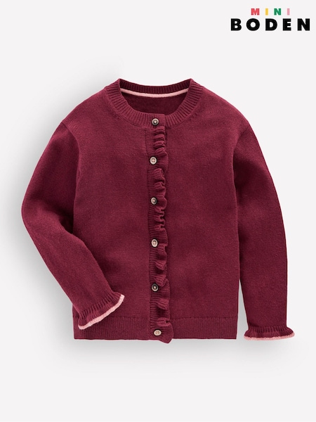Purple - Boden Everyday Frilled Cardigan