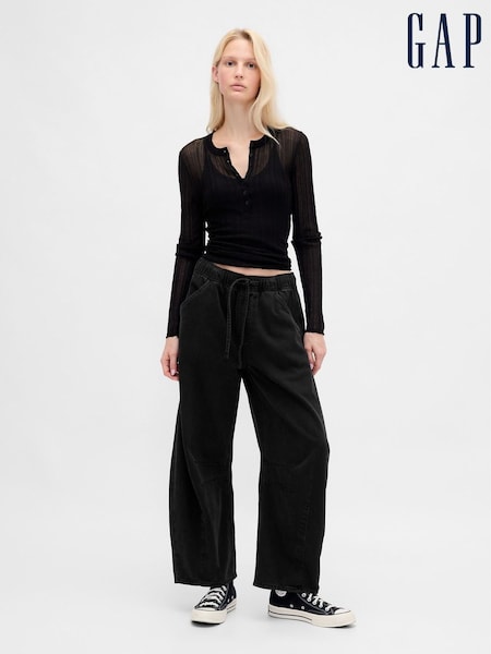 Schwarz - Gap Mid Rise Ultrasoft Easy Horseshoe Jeans