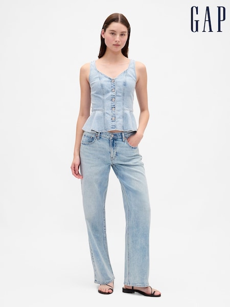 Light Blue Wash - Gap Low Rise '90s Loose Jeans