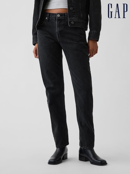 Noir - Jean fuselé droit Gap taille mi-haute