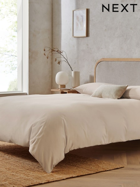 Natural Pure 100% Cotton 144 Thread Count Duvet Cover and Pillowcase Set (378859) | €21 - €46