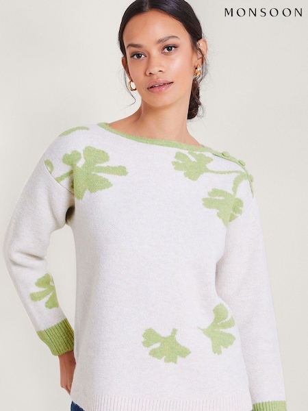 Monsoon White Pattern Pia Jumper (378910) | €34