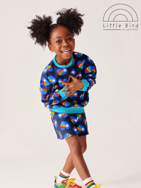 Albastru curcubeu și inimă - Little Bird by Jools Oliver 100% Set de pantaloni și pantaloni scurți din bumbac (379287) | 91 LEI - 116 LEI