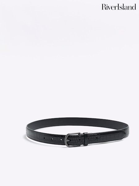 River Island Black Croc Belt (379893) | €14