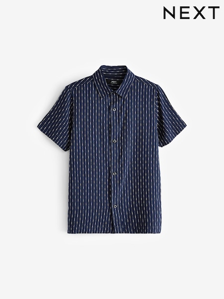 Mornarica - Short Sleeves Textured Shirt (3-16yrs) (380446) | € 8 - € 12