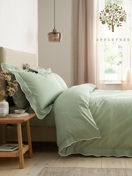 Appletree Scallop Edge 100% Cotton Duvet Cover Set