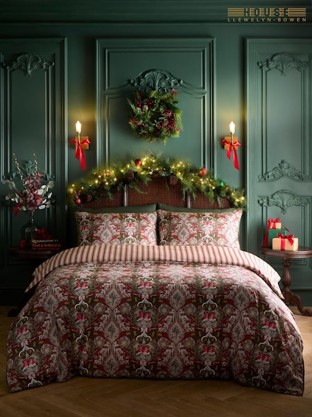 Laurence Llewelyn-bowen Festive Robin Duvet Cover & Pillowcase Set