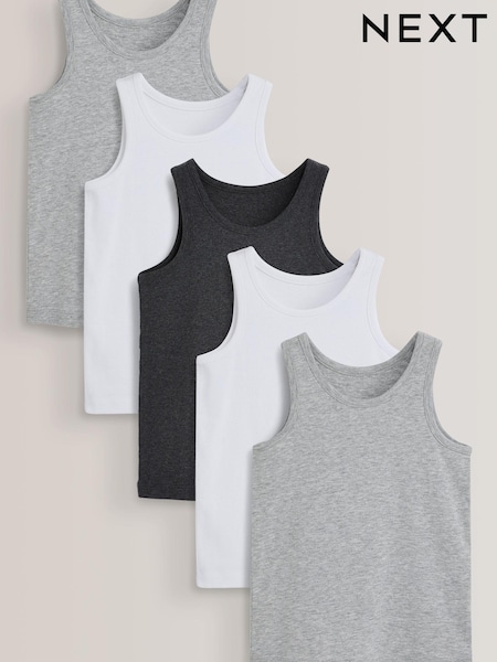 Grey/White Vests 5 Pack (1.5-16yrs) (380892) | € 4 - € 6
