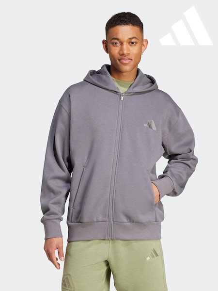 adidas Grey All Season Fleece Zip Up Hoodie (381526) | R$ 495
