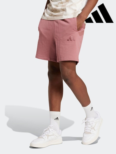 Roșu - Pantaloni scurți din bumbac adidas 100% All SZN (381553) | 137 LEI