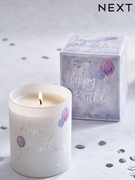 Purple White Jasmine Happy Birthday Scented Candle (382101) | €11