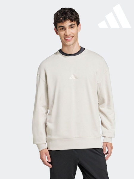 adidas Brown ALL SZN French Terry Crew 100% Cotton Sweatshirt (382102) | AED116