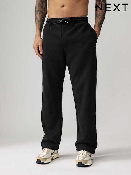 Black Relaxed Fit Cotton Rich Jersey Joggers (382677) | EGP1,560