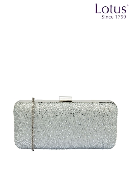 Lotus Silver Clutch Bag with Chain (382737) | €54