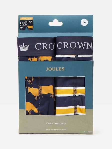 Laivasto/Keltainen - Joules Crown Joules Pack Of Two Cotton Boxers (382852) | €32