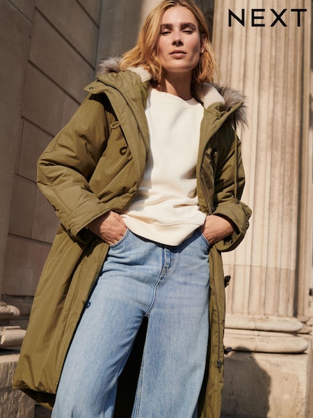 Khaki Green Padded Parka Coat (383026) | €34