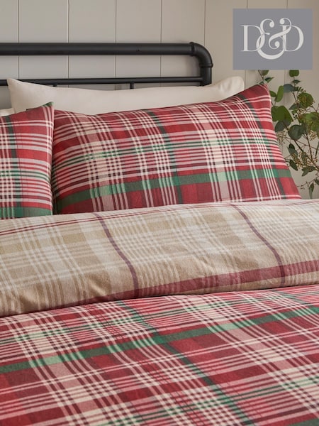 Dreams & Drapes Bennet Check Brushed Cotton Reversible Duvet Cover Set