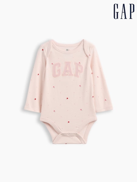 Pink Apple - Gap Logo Long Sleeve Bodysuit (0-24mths)