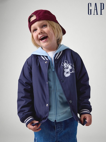 Marineblå - Gap Disney Mickey Mouse varsity-jakke (6mdr.-5år)