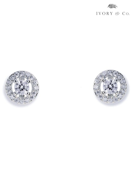 Ivory & Co Silver Balmoral Crystal Dainty Earrings (384333) | €36