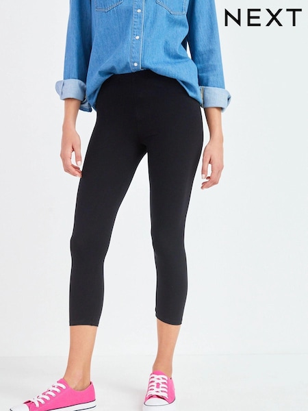 Black Cropped Leggings (385285) | 40 QAR