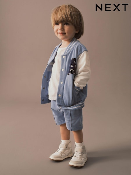Light Blue Letterman and Shorts Set (3mths-7yrs) (385894) | AED67 - AED81