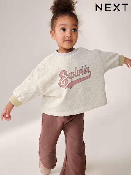 أصفر شاحب - Long Sleeve Top And Wide Leg 100% Cotton Trousers Set (3mths-7yrs) (385969) | ‏53 د.إ.‏ - ‏ 67‏ د.إ.