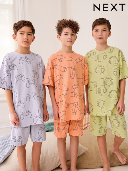 Multi Pastel Linear Character Short Pyjamas 3 Pack (3-16yrs) (385986) | €13.50 - €18.50