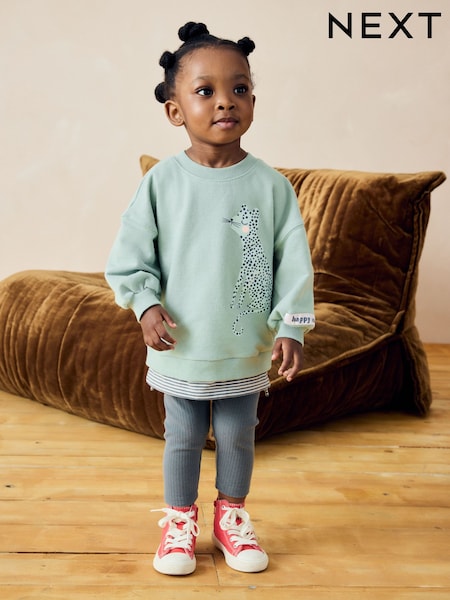 شكل الفهد أخضر - Long Sleeve Top and Leggings Set (3mths-7yrs) (386190) | ‏42 د.إ.‏ - ‏ 56‏ د.إ.