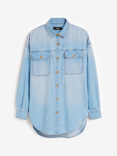Blau gebleicht - Oversized Denim 100% Cotton Shirt (386421) | 7 €