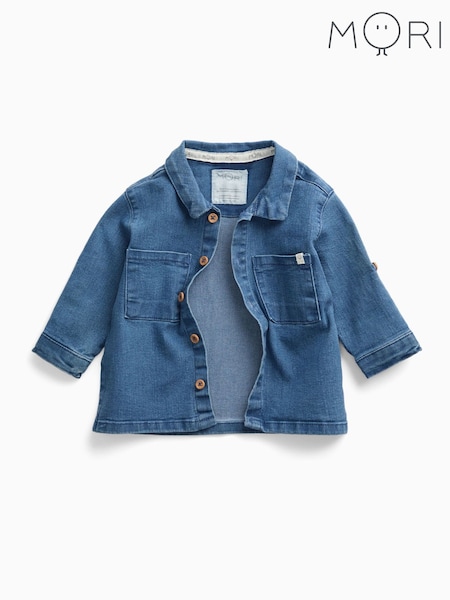 Dark Blue - Mori Denim Button-down Shirt