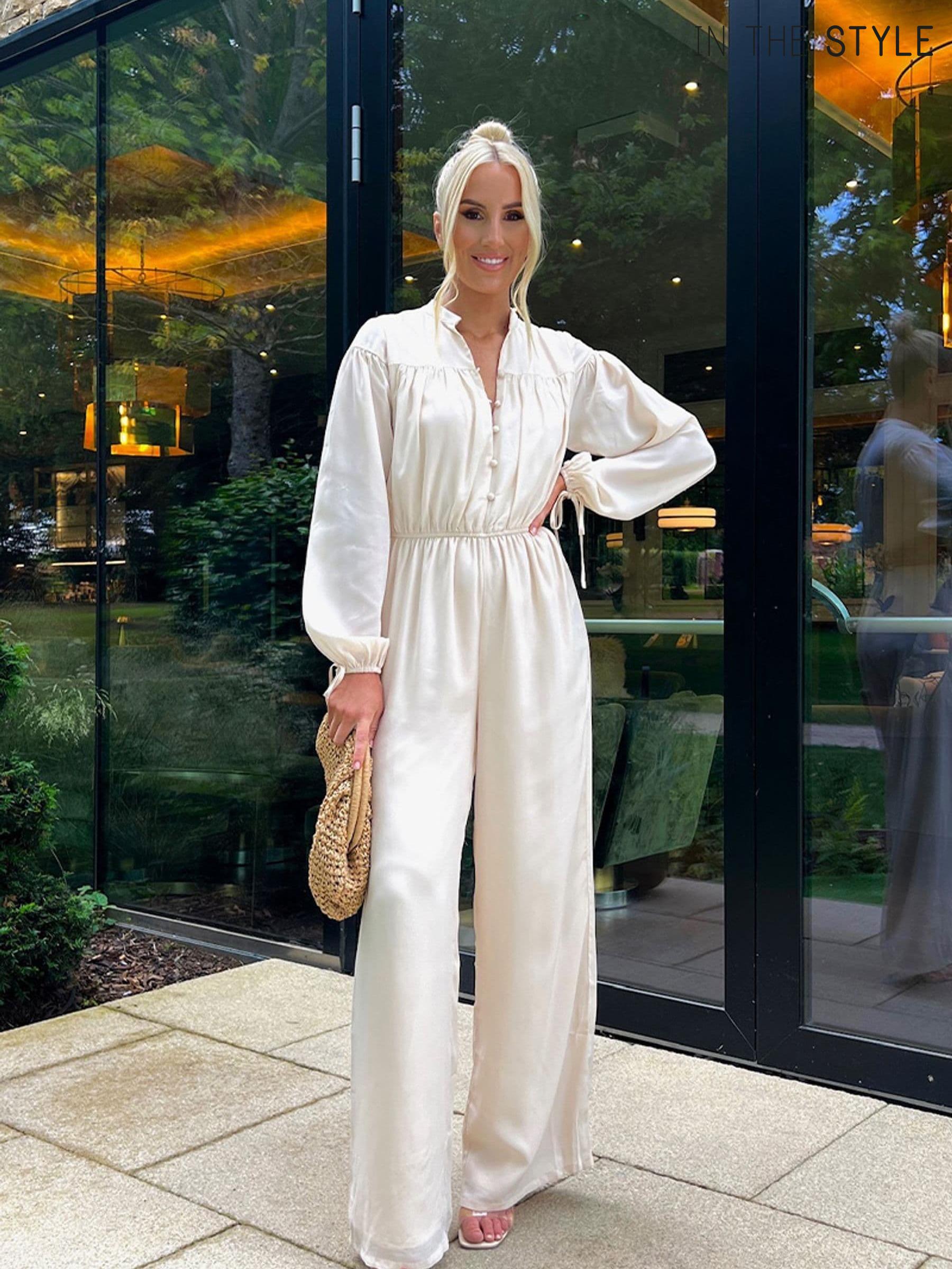 Long sleeve holiday jumpsuit clearance