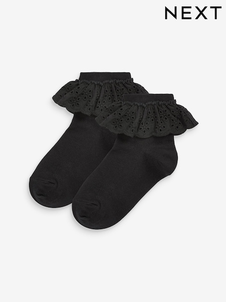 Schwarz - 2 Pack Cotton Rich Ruffle Ankle Socks (387213) | 6 € - 9 €