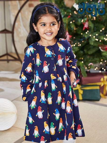 JoJo Maman Bébé Navy Girls' Gonks With Pet In Pocket Sweat Dress (387473) | $40