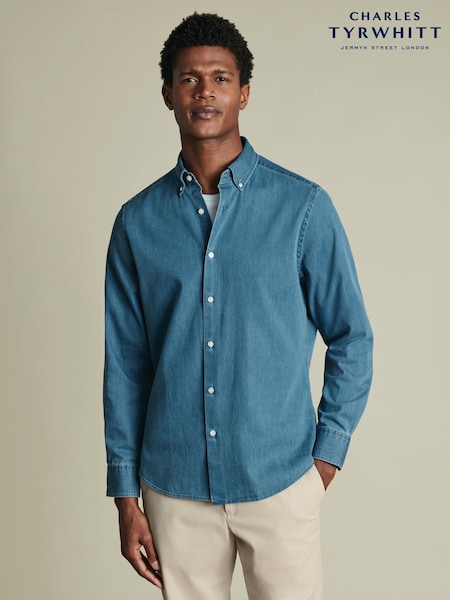 أزرق - Regular Charles Tyrwhitt Ocean Denim Classic Fit Shirt