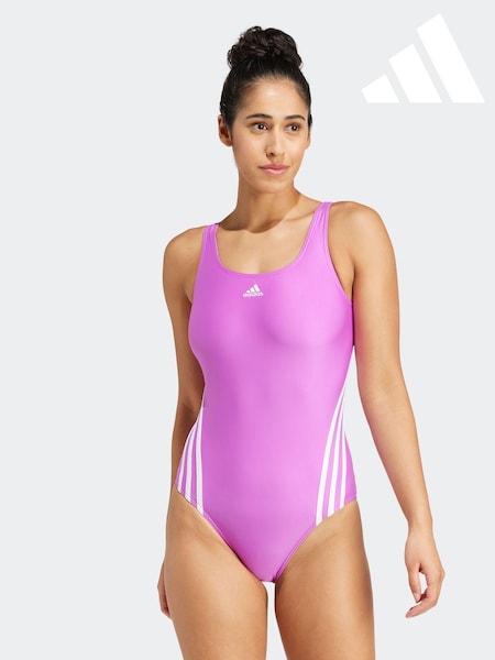 adidas Purple 3 Stripe Swimsuit (387972) | AED110